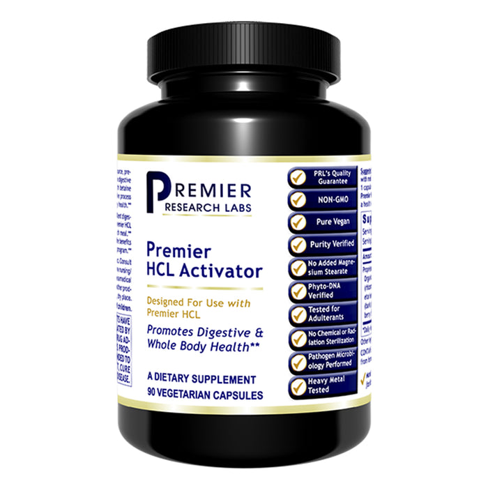 HCL Activator, Premier Dietary Supplement Digestive and Whole Body Health Support with Pepsin (vegetarian source) Designed for Use with Premier HCL