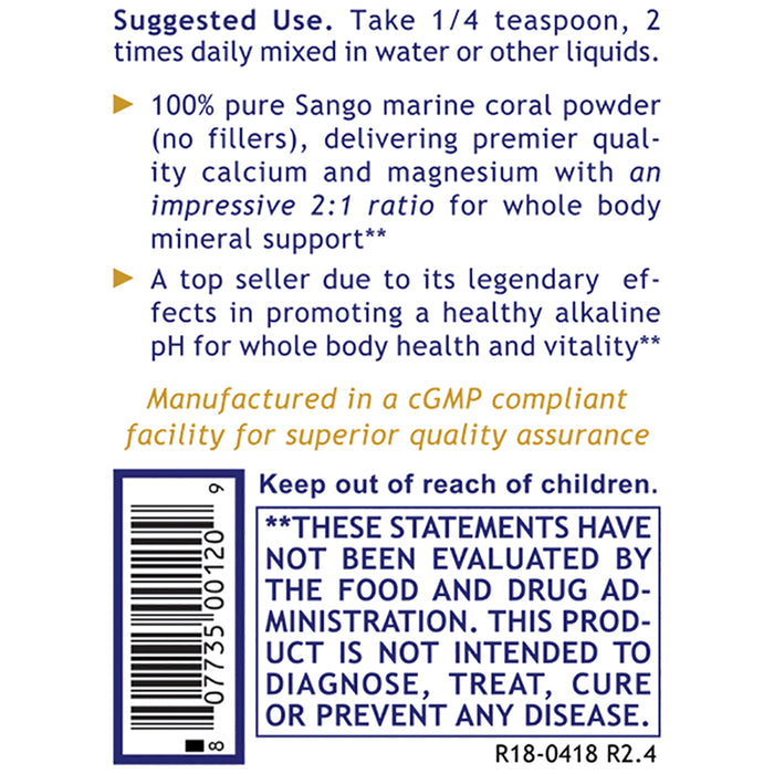 Calcium Magnesium - Coral Legend (8oz Powder)  Dietary Supplement 100% Coral Mineral Powder Ideal Whole Body Support, Especially for the Bones, Joints, Teeth and an Alkaline PH