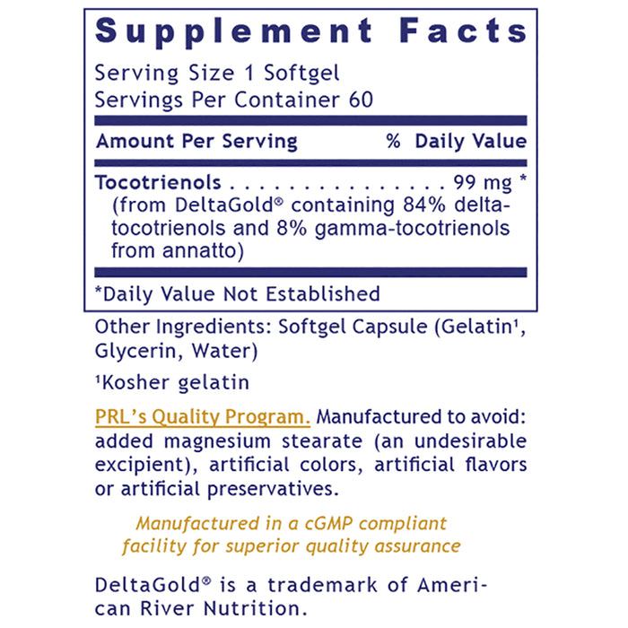 Deltanol™  Dietary Supplement Delta-Tocotrienol Complex Advanced Antioxidant and Cardiovascular Support
