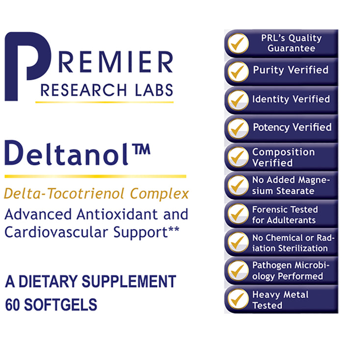 Deltanol™  Dietary Supplement Delta-Tocotrienol Complex Advanced Antioxidant and Cardiovascular Support