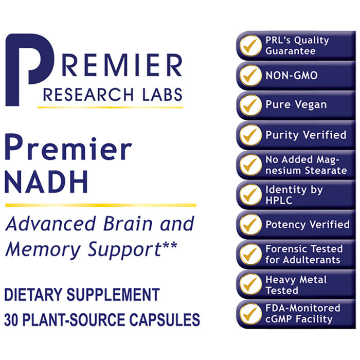 NADH, Premier  Dietary Supplement NADH Performance Formula Advanced Brain and Memory Support