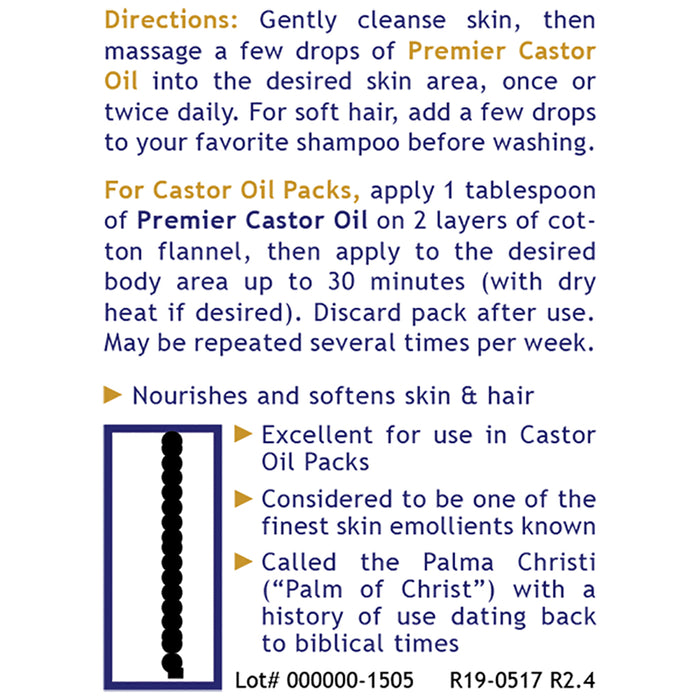 Castor Oil, Premier  The Cleansing Secret of the Ancients The World's Finest Quality Castor Oil from India