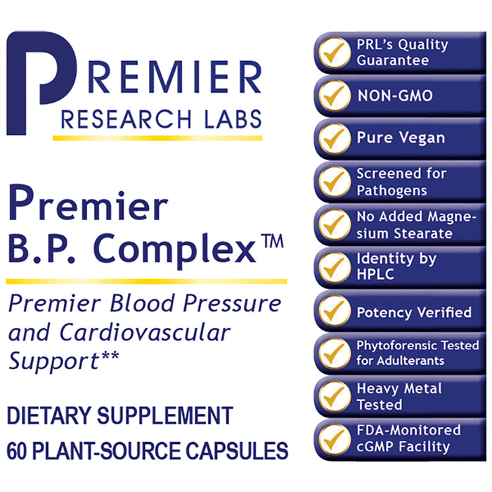 B.P. Complex™, Premier  Dietary Supplement Blood Pressure Support Formula Premier Blood Pressure1 and Cardiovascular Support