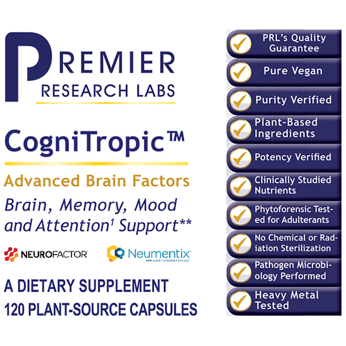 CogniTropic™ (120 caps)  Dietary Supplement Brain, Memory, Mood and Attention Support