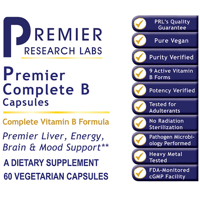 Complete B, Premier  Dietary Supplement Complete Vitamin B Formula Brain and Mood Support