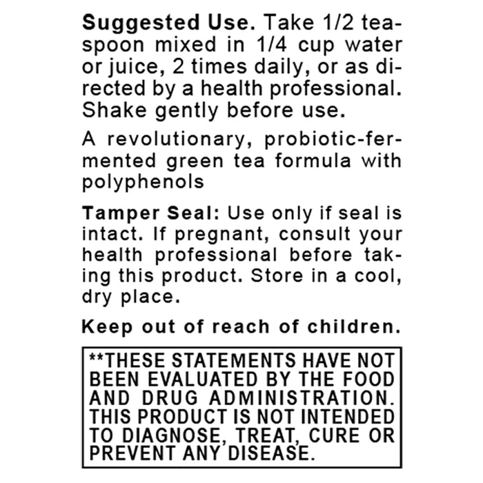 Green Tea - ND™  (Formerly) Super Nano-Green Tea  Probiotic-Fermented Green Tea Formula Micro-Cultured Delivery System