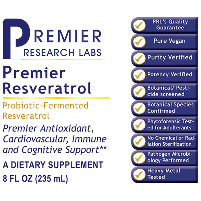Resveratrol ™, Premier  Dietary Supplement Probiotic-Fermented Formula Premier Antioxidant, Cardiovascular, and Immune Support