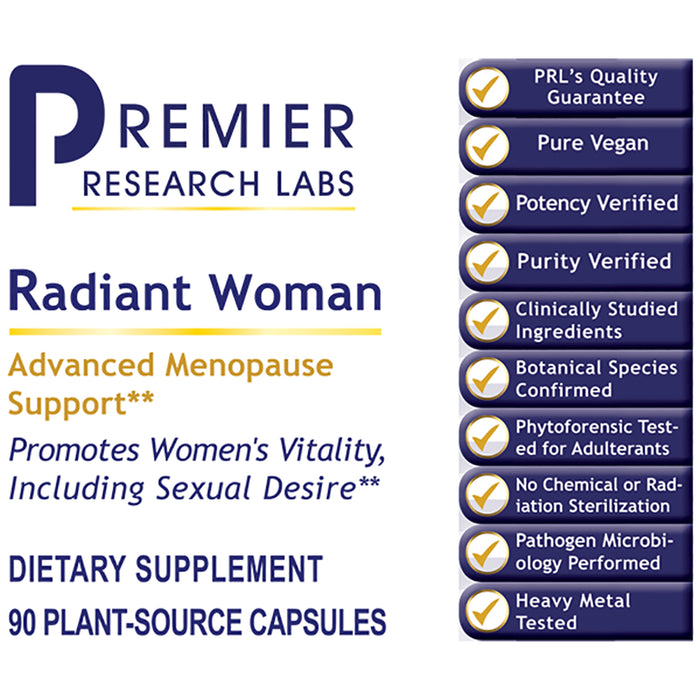 Radiant Woman (90 Caps)  Dietary Supplement  Advanced Menopause Support Promotes Women's Vitality, Including Sexual Desire