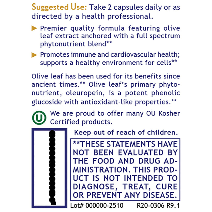 Olive Leaf Immune™  Dietary Supplement Olive Leaf Extract Formula Min. 20% Oleuropein