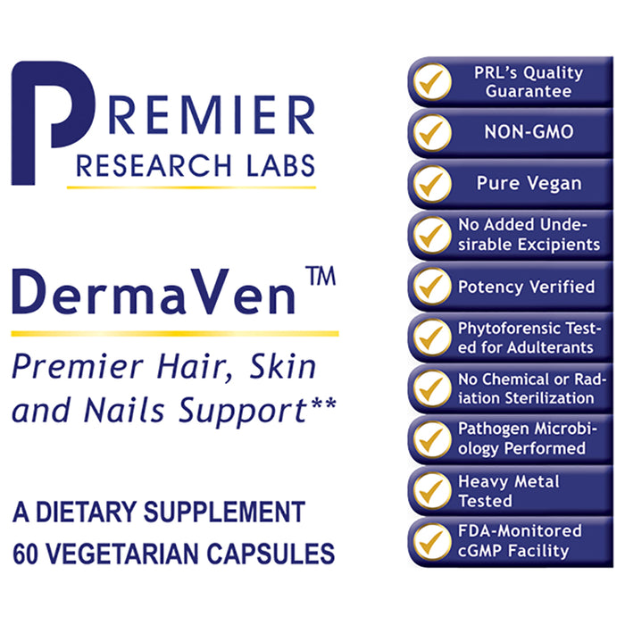 DermaVen™  Dietary Supplement Bioavailable Solubilized Keratin Premier Skin, Hair and Nails Support