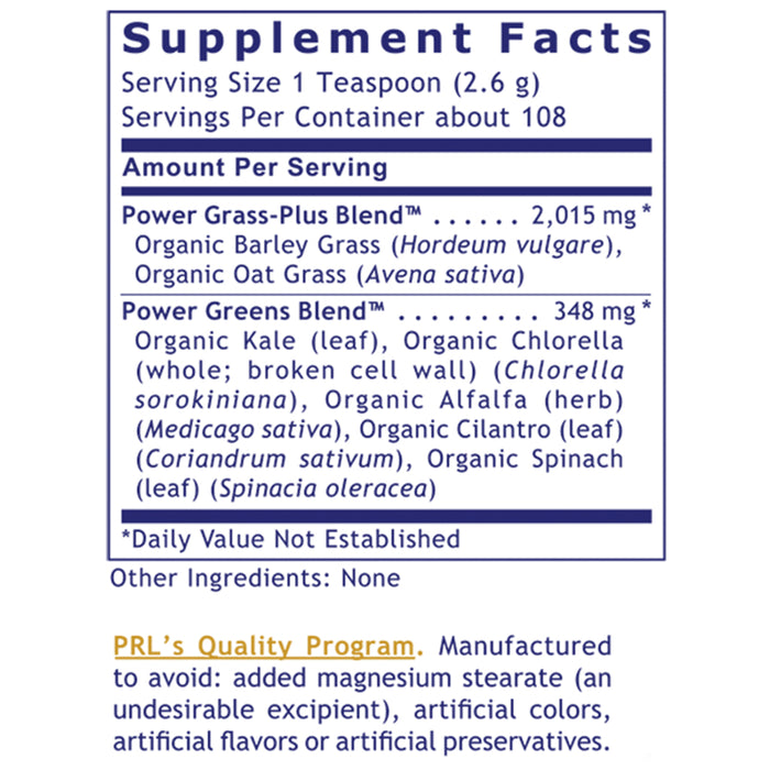 Greens, Premier (Powder)  Dietary Supplement Super Nutrition Greens Formula with Power Grass-Plus Blend Premier Health and Wellness Support