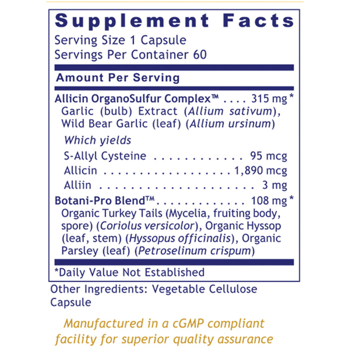 Allicidin®  Dietary Supplement Allicin and Bear Garlic Formula Premier, Broad Spectrum Immune Support