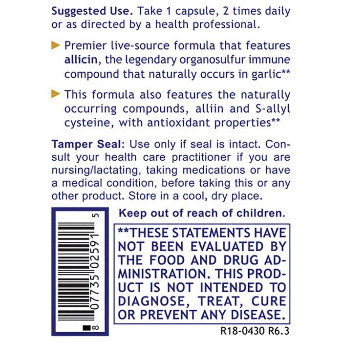Allicidin®  Dietary Supplement Allicin and Bear Garlic Formula Premier, Broad Spectrum Immune Support