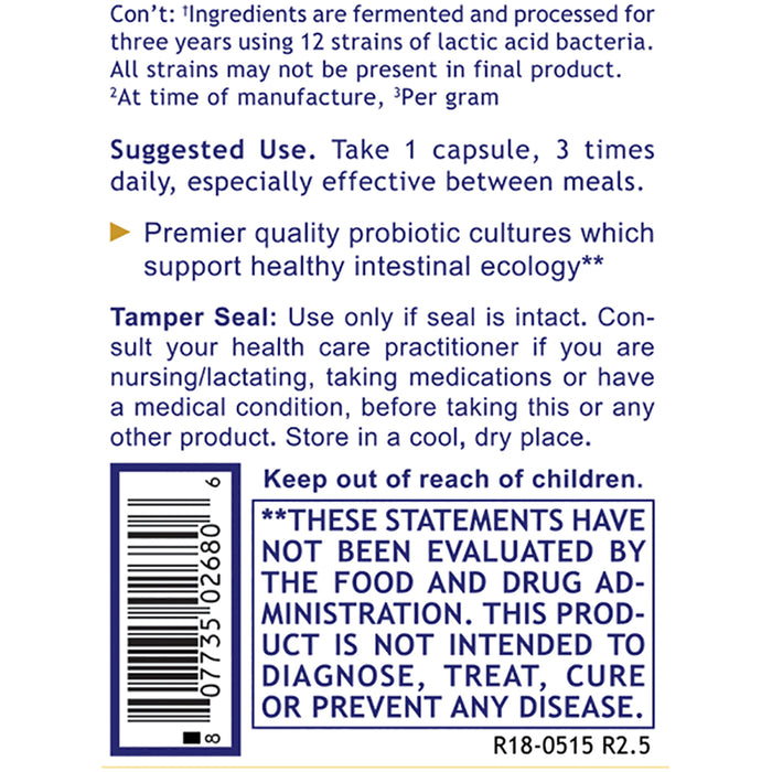 Probiotic 30 Caps, Premier  Dietary Supplement Full Spectrum, Beneficial Flora for Gastrointestinal Health Non-Dairy Base (milk-free)