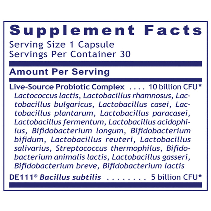 MicroBiome-18™  Dietary Supplement  Beneficial Bacteria for Intestinal Health 18 Probiotic Strains, 15 Billion CFUs/Cap Supports Digestive Health