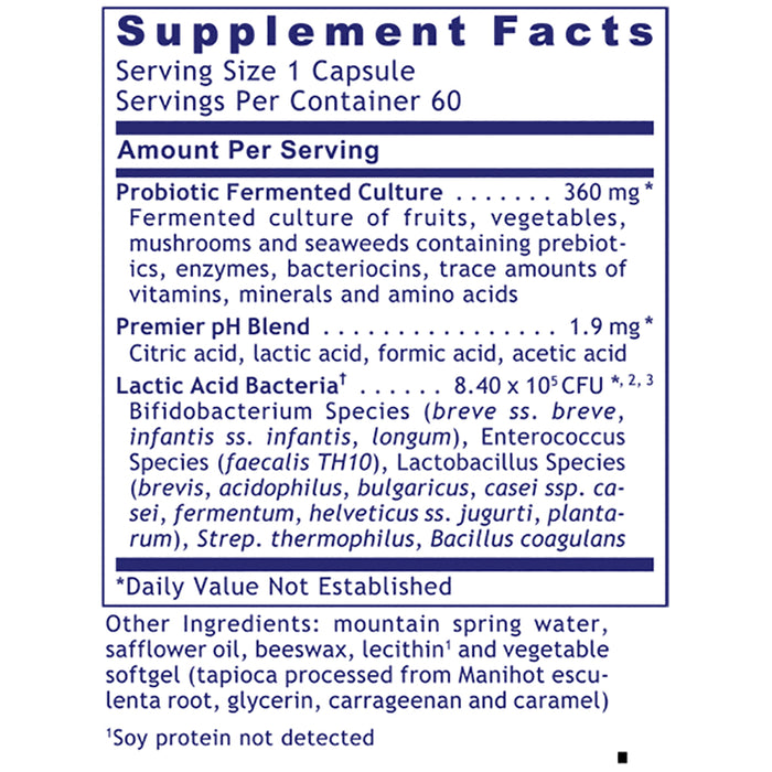 Probiotic Caps, Premier  Dietary Supplement Full Spectrum, Beneficial Flora for Gastrointestinal Health Non-Dairy Base (milk-free)