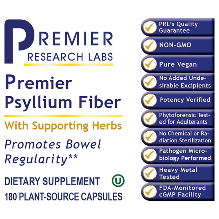 Psyllium Fiber, Premier  Formerly Premier Cleanse  Dietary Supplement Nutraceutical Cleansing Formula Premier Cleansing and Regularity Support