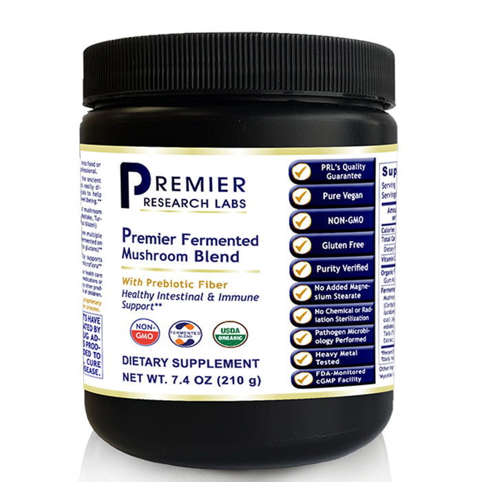 Fermented Mushroom Blend, Premier  Dietary Supplement  With Prebiotic Fiber Supports Healthy Intestinal & Immune Support