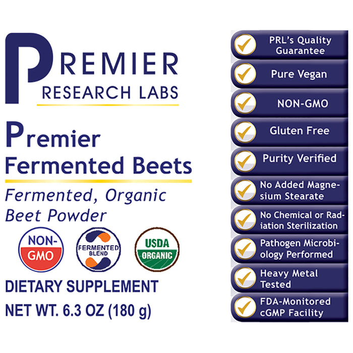 Fermented Beets, Premier  Dietary Supplement  Fermented, Organic Beet Powder May Promote Healthy Gut Microbiota and Metabolic Activity