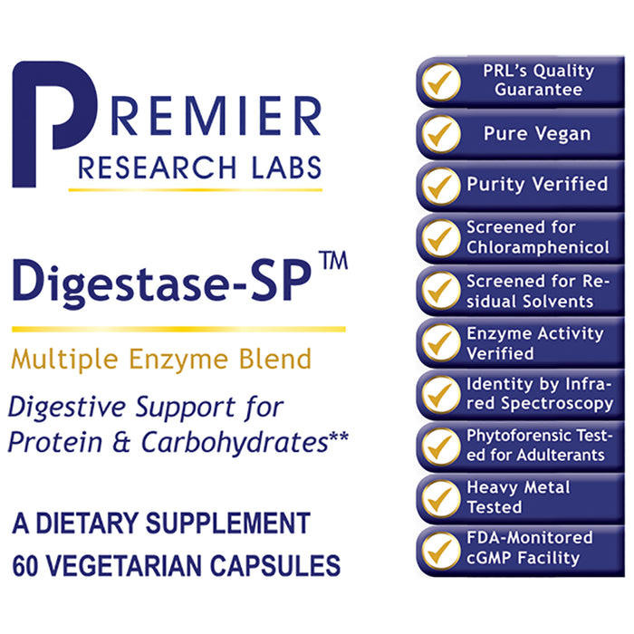 Digestase-SP™  Dietary Supplement Multi-Enzyme Formula  Digestive Support for Protein and Carbohydrates