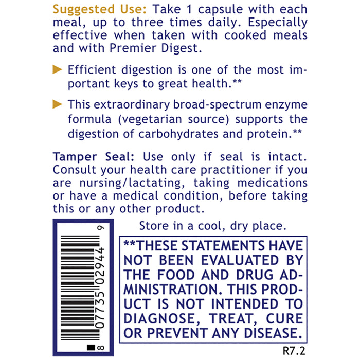 Digestase-SP™  Dietary Supplement Multi-Enzyme Formula  Digestive Support for Protein and Carbohydrates