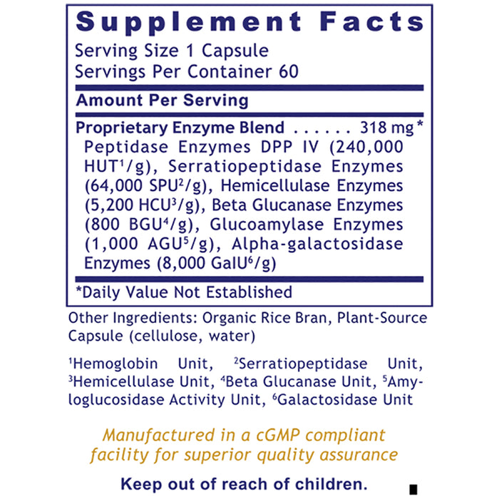 Digestase-SP™  Dietary Supplement Multi-Enzyme Formula  Digestive Support for Protein and Carbohydrates