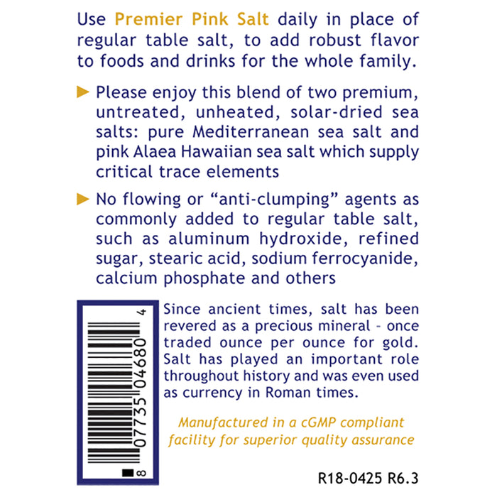 Pink Salt, Premier  A Premium Blend of Unrefined Sea Salts for Everyday Use